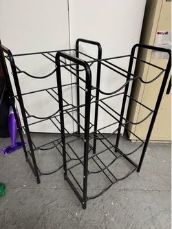 4-Tier 5-Gallon Water Jug Storage Rack – Heavy Duty Black Metal