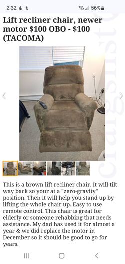 *** Read Post*** posting for friend, chair is in Tacoma. Recliner- new motor.