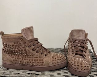 Size 9 US Christian Louboutin Men's Tan and Cream Trainers