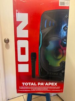 ION Total PA Apex High-Power Bluetooth Speaker System – 500W Dynamic Sound w/ Mic & LED Lighting