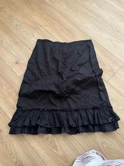 Black Ruffle Hem Mini Skirt
