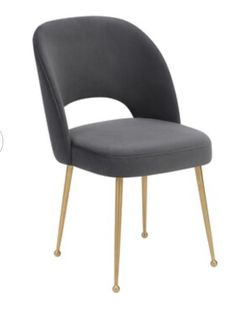 5 Dining Chairs- Velvet Dark Gray