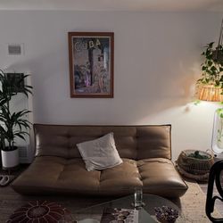 Brown Leather Futon