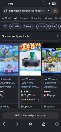Hot wheels racer verse mine craft cars