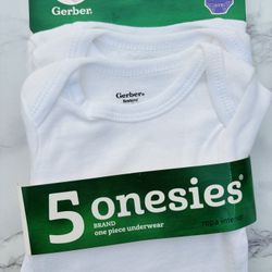 Gerber Girl/ Boy Onesies 5-Pack, 0/newborn Months (1 Removed) Undershirts