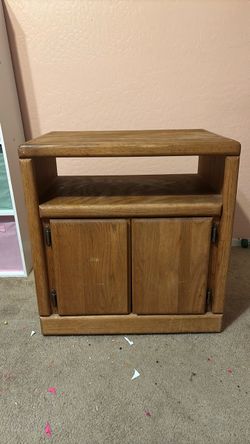 Wood TV Stand Cabinet with Open Shelf