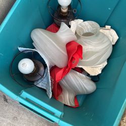 3 Vintage Antique Lamps 