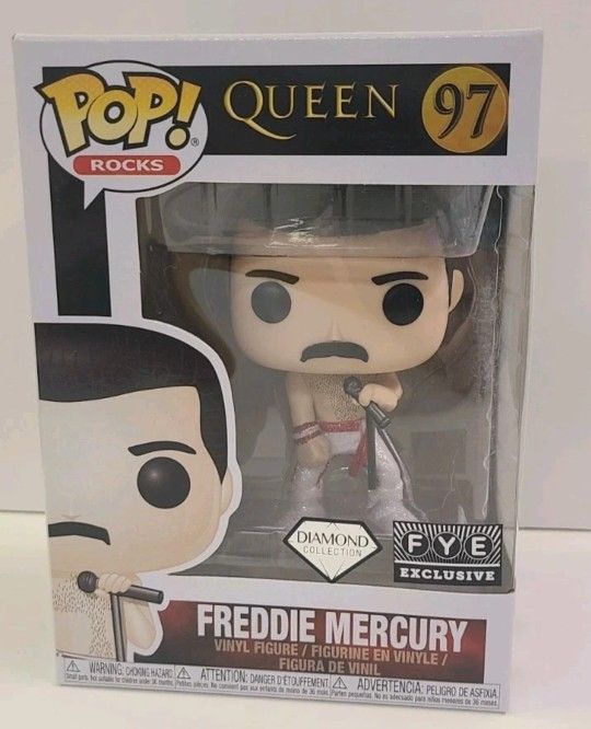 Funko Pop Freddie Mercury (Diamond Collection) FYE Exclusive #97 New
