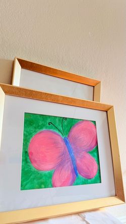 Set of 2 Gold-Framed Picture Frames – For Sale