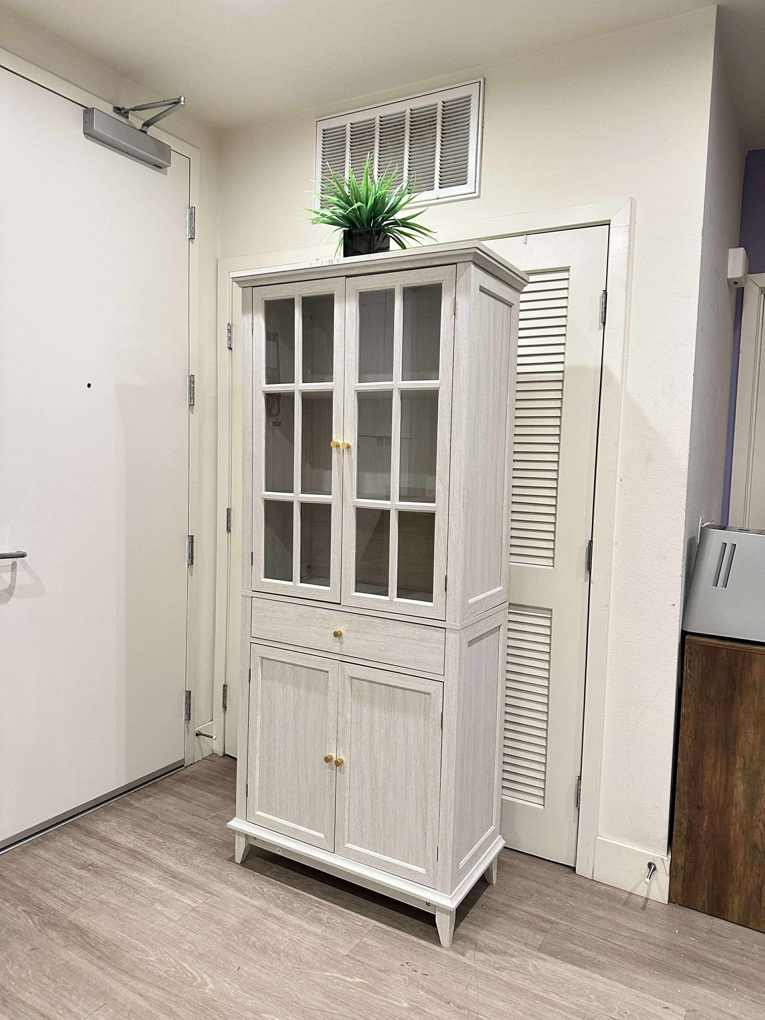 Kitchen Cabinet , White Oak with Glass Doors & Drawer T-11 new and assembled