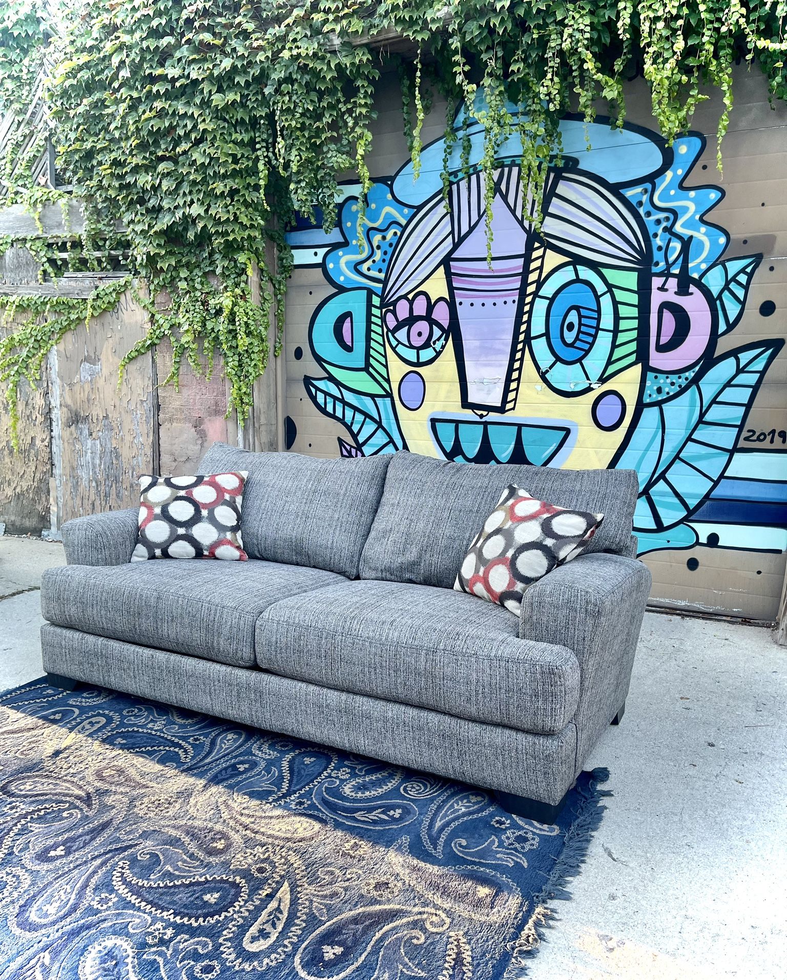 Oversized Super Comfy Gray Sofa / Couch(Delivery Available)