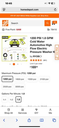 Ryobi pressure washer