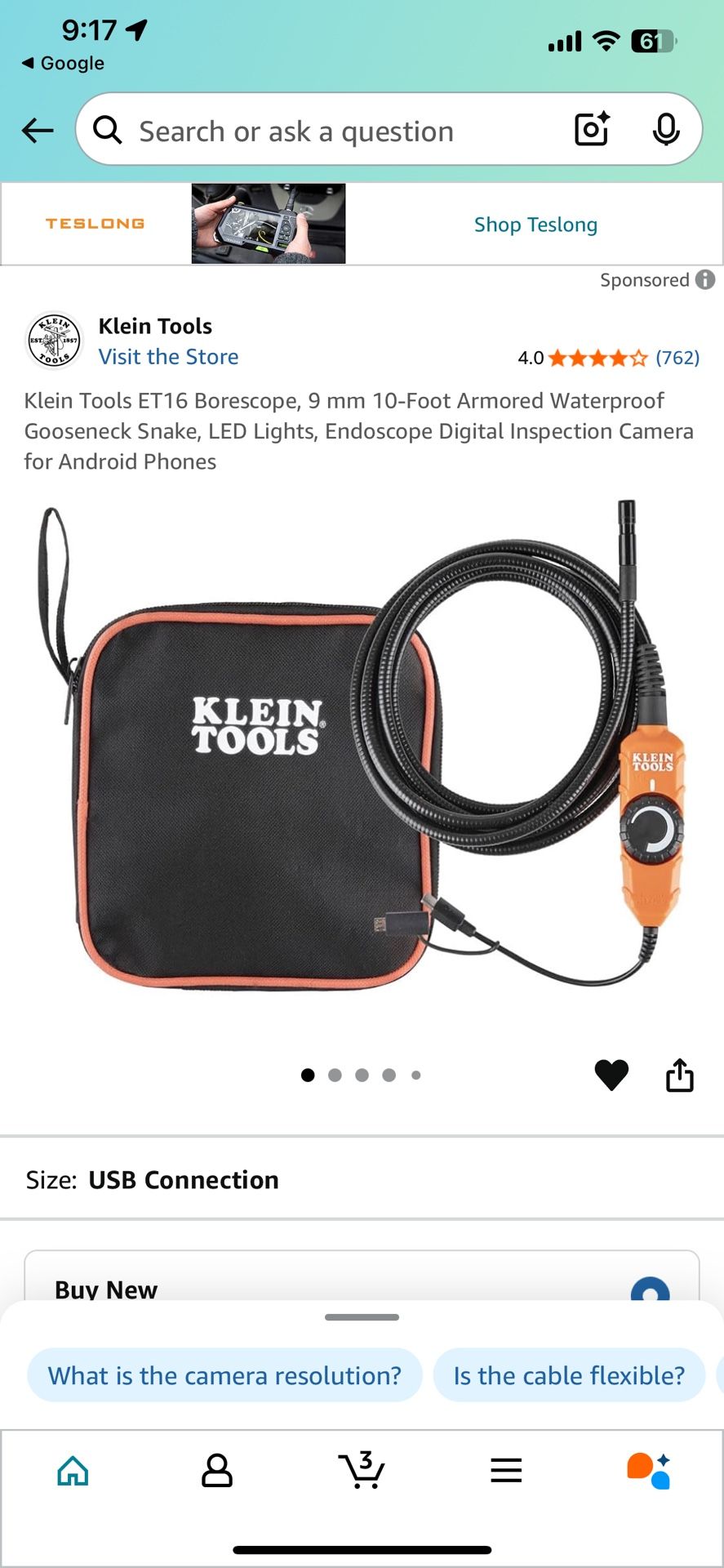 klein tools borescope ET16