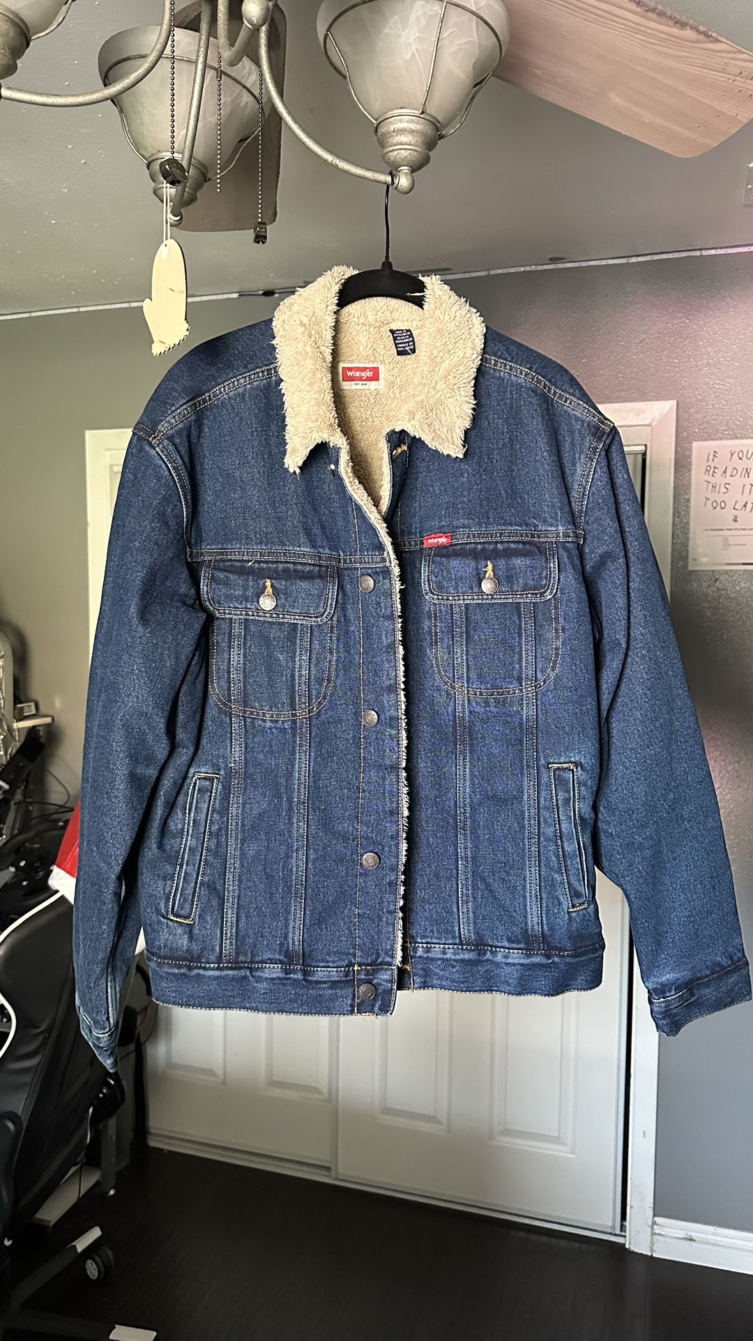 Brand New Wrangler Denim Sherpa Jacket