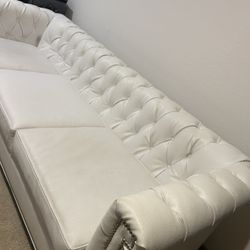 White Tufted Sofa