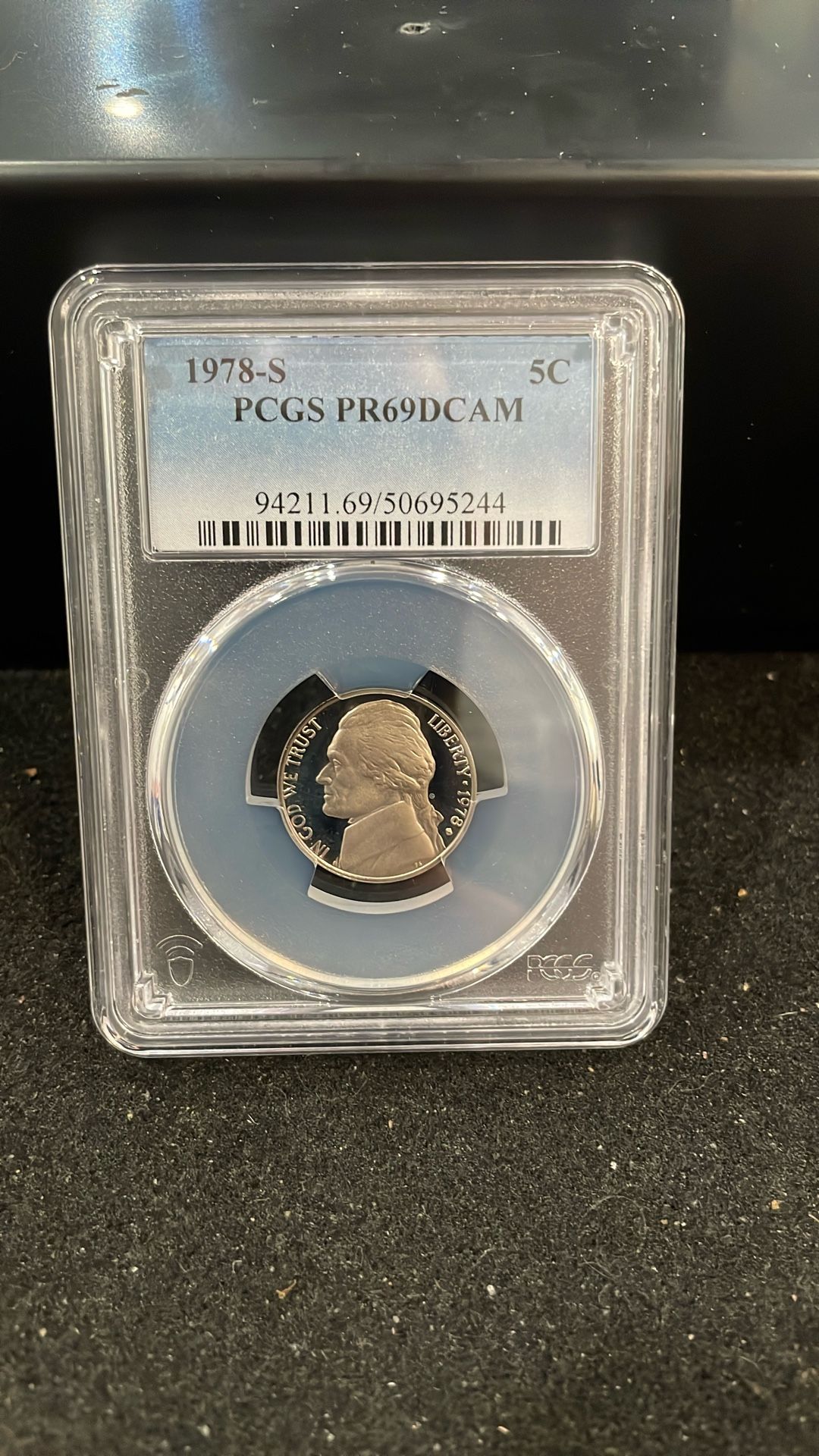 1978 S Gem Proof Jefferson Nickel Graded At PR69 With A Deep Cameo E-15