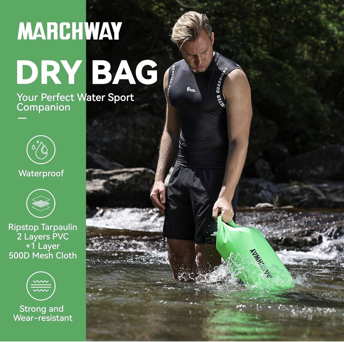 MARCHWAY Floating Waterproof Dry Bag Backpack 5L/10L/20L/30L/40L, Roll Top Sack Keeps Gear Dry for Kayaking, Rafting, Boating, Swimming, Camping, 🆕👍