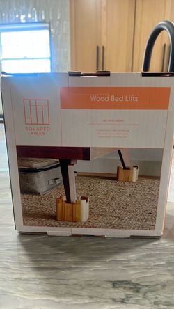 Squared Away Wood Bed Lifts Set of 4