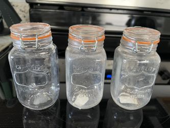 Small Glass Jars And Dispenser 