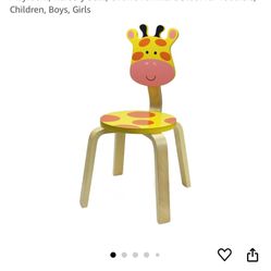 iPlay, iLearn 10 Inch Kids Solid Hard Wood Animal Chair,