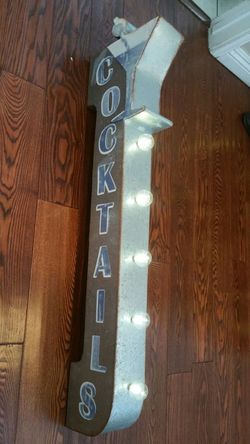 Cocktails metal Marquee wall sign