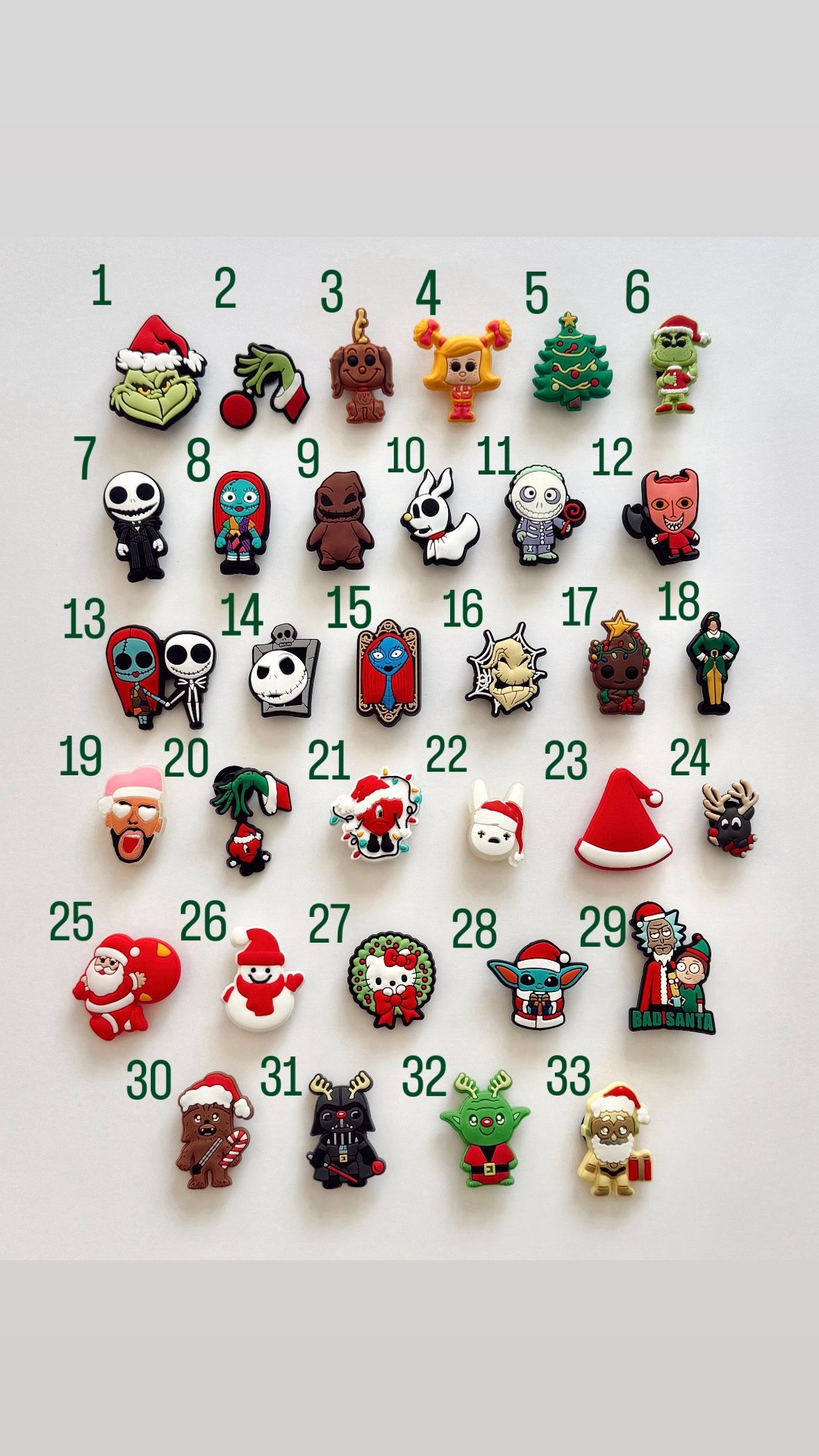 Christmas Croc Charm Catalog