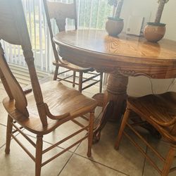 Dining Room Table. Wooden W 4 Chairs
