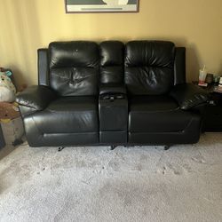 Two Seat Leather Recline Couch
