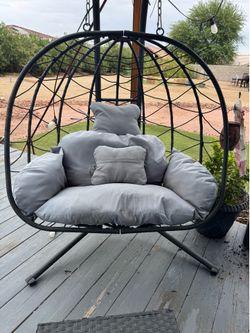 Double egg swing w/stand