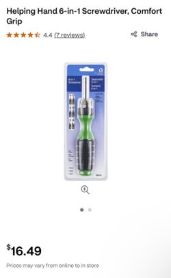 Helping Hand 6-in-1 Screwdriver, Comfort Grip
