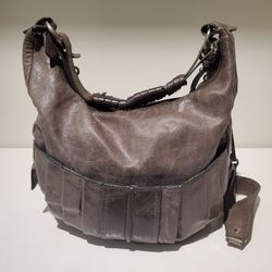 Sabina New York Genuine Leather Crossbody Satchel Hobo Handbag