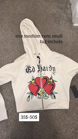 Ed Hardy Zip-Up Hoodie Size Large