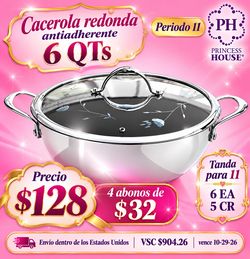 Cacerola De 6 QTs Antiadherente Princess House