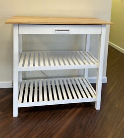Kitchen island cart in hardwood with Cherry wood top