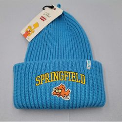 Levis x The Simpsons  Knit Beanie Blue Springfield Fish Logo Unisex