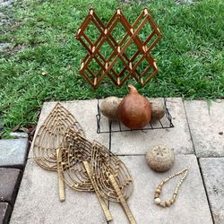 Home Decor-natural Large Seeds Or Gourds, Rack, Hand-Carved Gourd Rattle, Wine Rack, Necklace