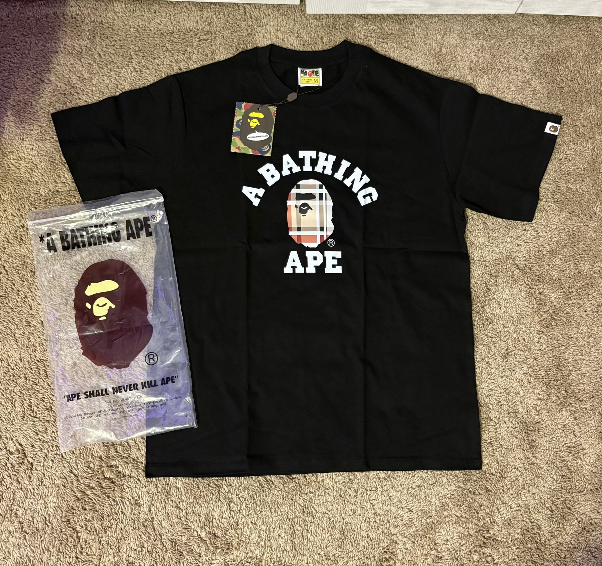 Black Burberry bape tee size medium