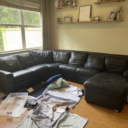 Black Leather Couch 