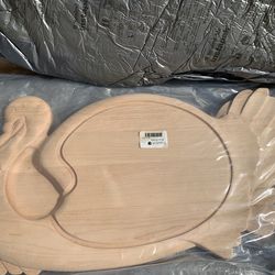 NEW ENKEBOLL HAND CARVED WOOD TURKEY CUTTING BOARD TRAY WALL ART