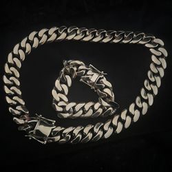 Brand New Pvd Gold Cuban And Bracelet 
