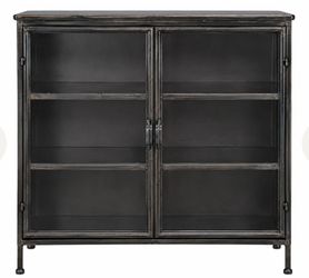 Set of 2 iron apothecary cabinets