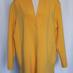 Carolina Belle Montreal Yellow Longline Duster M Snap Front