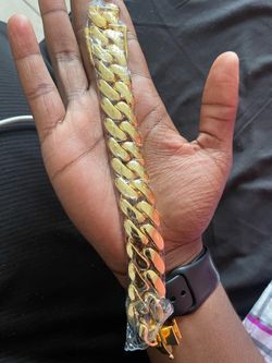 9 inch gold Cuban bracelet