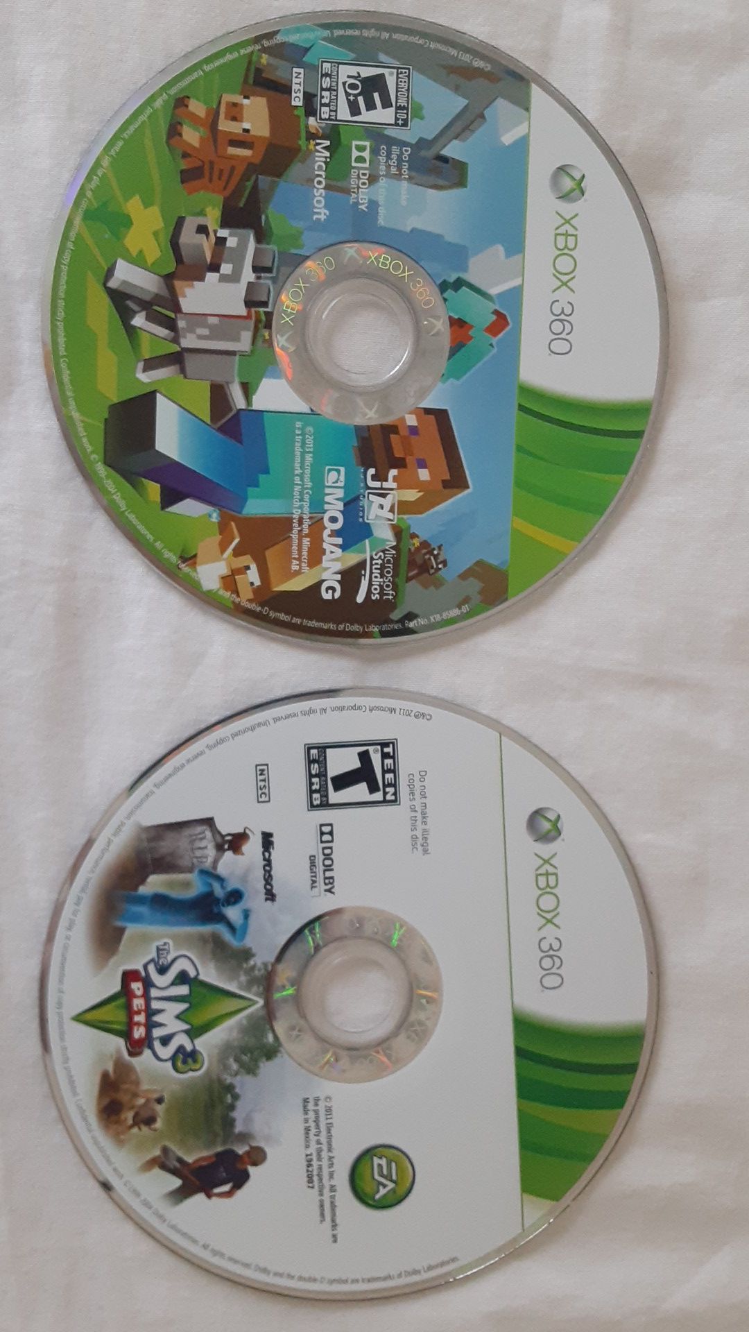 Minecraft and sims 3 xbox one or 360 games