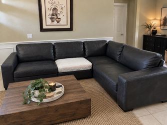 Beautiful 4-Piece Genuine Leather Modular Sectional – Macy’s
