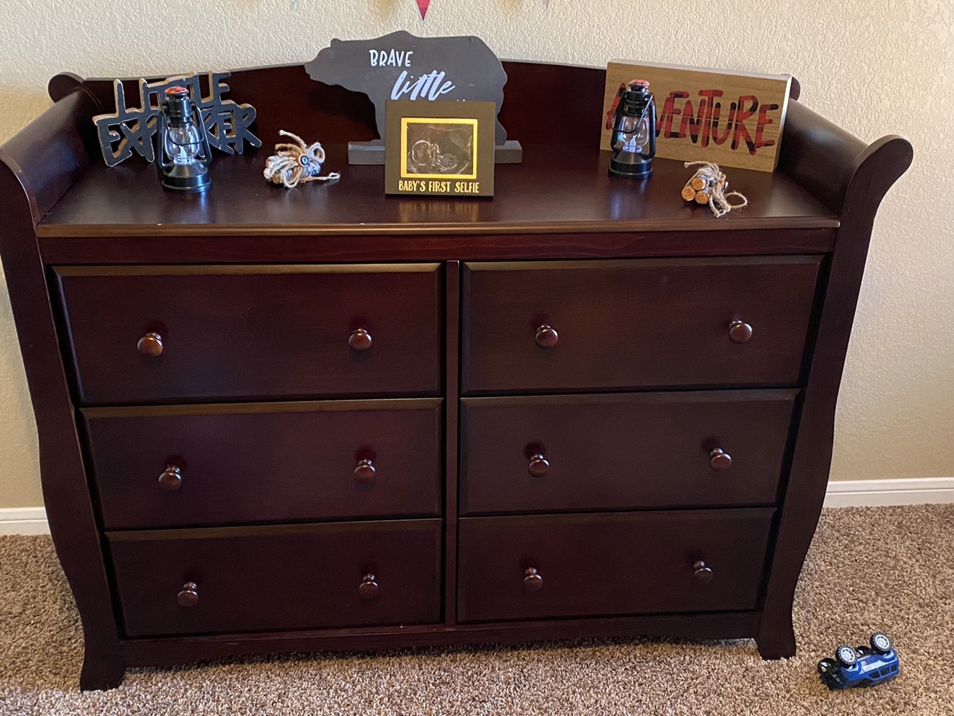 Crib With Changing Table, Dresser, And Night Stand