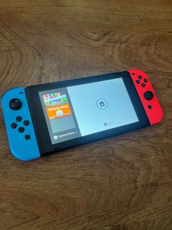 Nintendo Switch Console with Joy-cons Switch 1 HAC-001 blue joy con + red grip