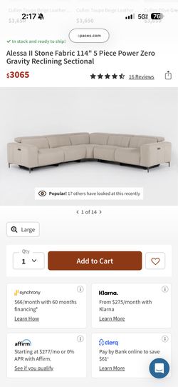 LIVING SPACES ALESSA SECTIONAL