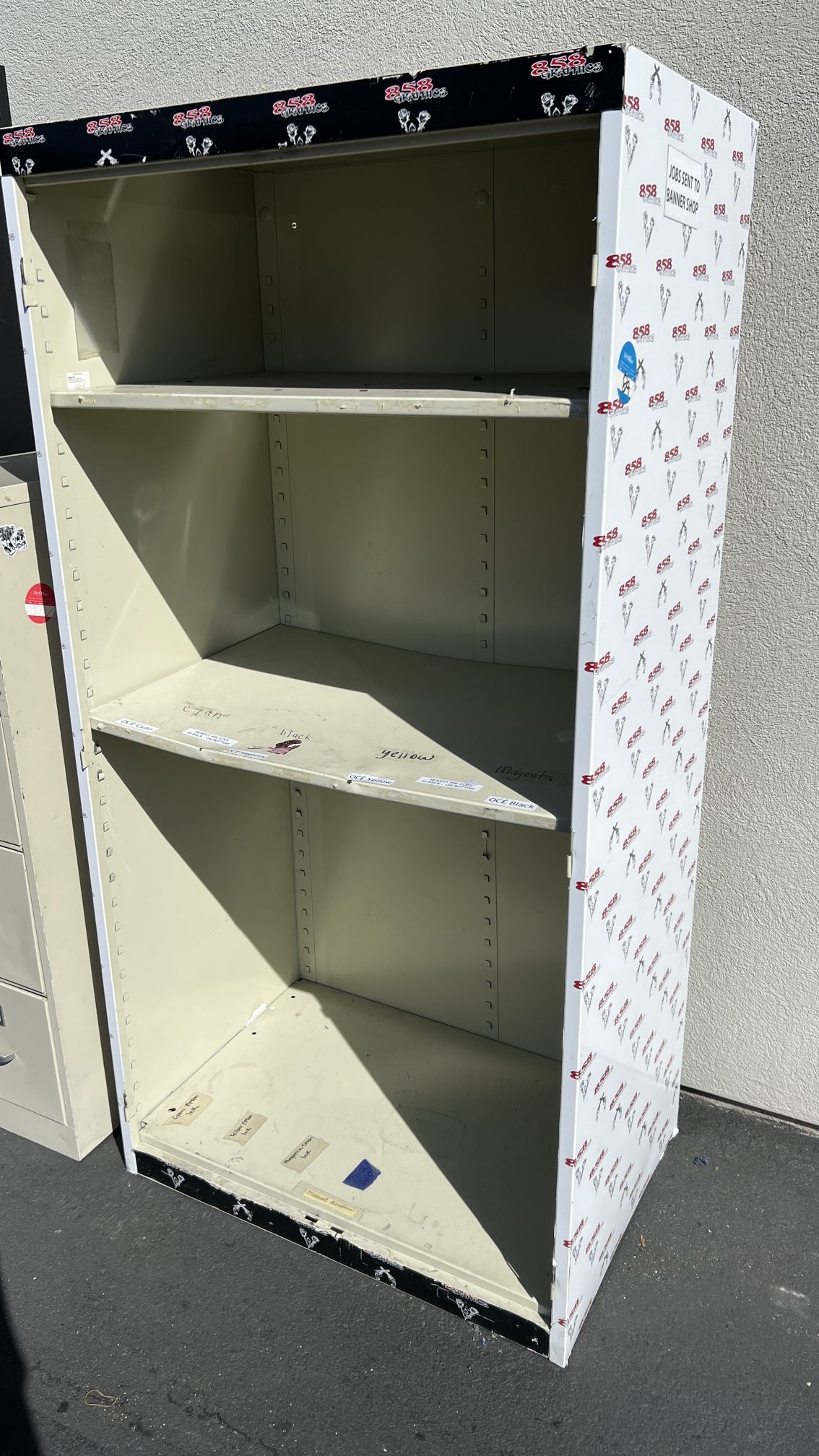 FREE metal shelves cabinet storage