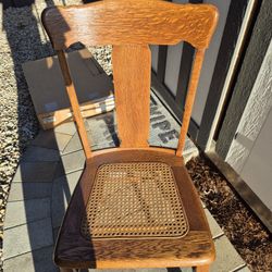 Antique Cane Seat Chairs (4)